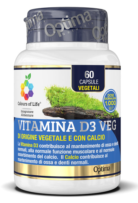 Colors of life vitamin d3 veg 60 capsules 500 mg