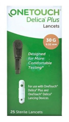 Onetouch Delica Plus Finger Prick Lancets 25 Pieces