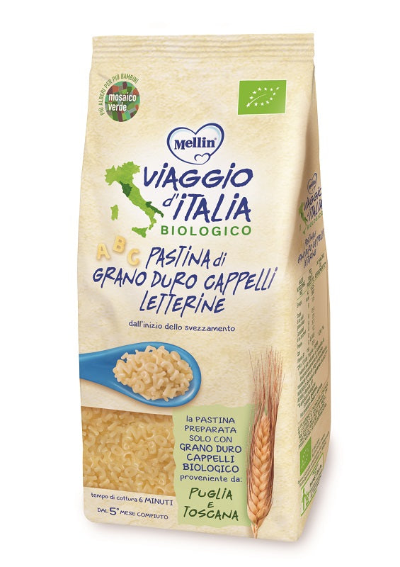 Mellin viaggio italia pasta letterine cappelli 320 g