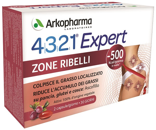 ArkoPharma 4321 Expert Zone Ribelli Integratore Controllo del Peso, 60 Capsule