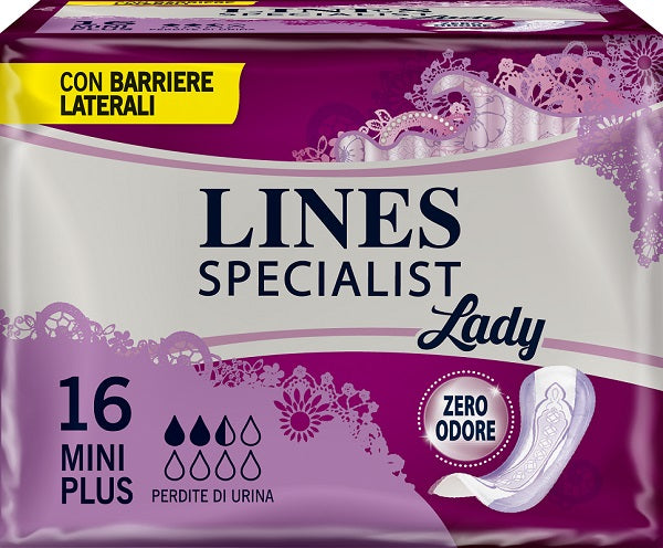 Incontinence pads lines specialist lady mini plus 16 pieces