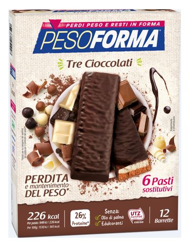 Pesoforma barr 3 cioccolati 372 g