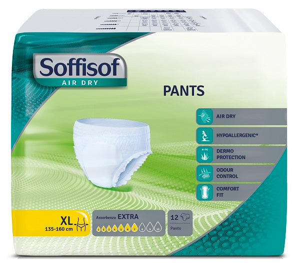 Pannolone soffisof air dry pants extra extra large 12 pezzi