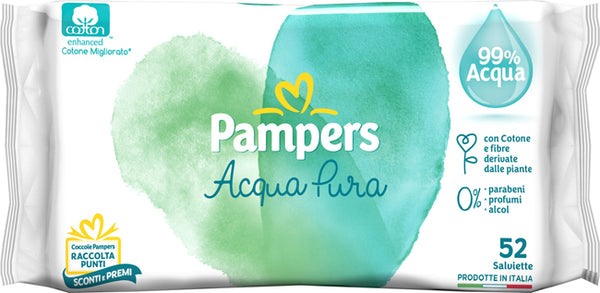 Wipes pampers protezione pura naturello 52 salviette