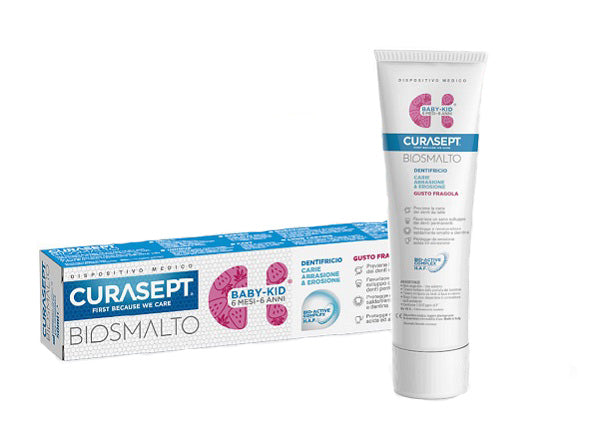 CURASEPT - Biosmalto - dentifricio baby-kid da 6 mesi a 6 anni gusto fragola 50 ml