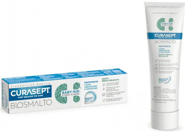 Curasept biosmalto dentifricio baby kid menta carie abrasione & erosione 50 ml