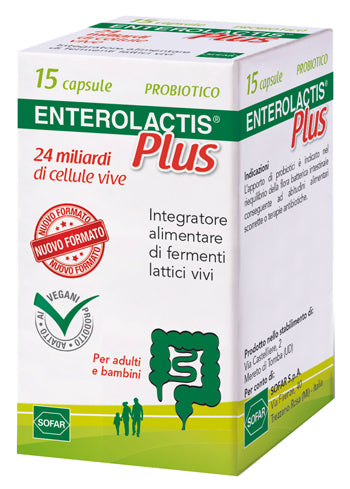 Enterolactis plus 15 capsule 24 miliardi di cellule vive