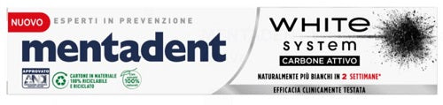 Mentadent white system charcoal 75 ml