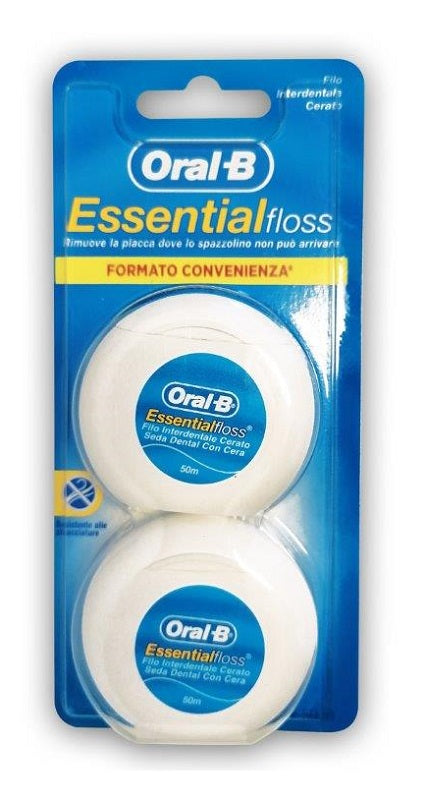 Oralb essentialfloss filo interdentale cerato 2 pezzi