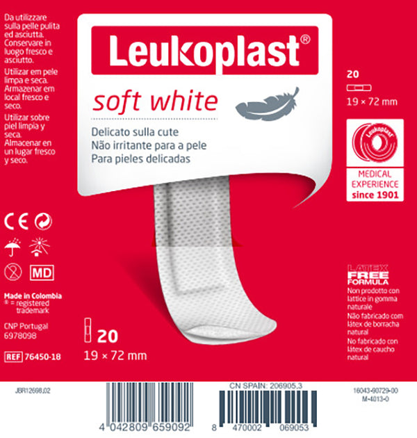 Leukoplast soft white 72 x 19 cm 20 pezzi