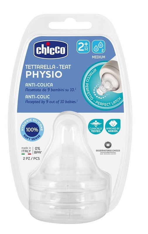 Chicco tettarella perfect 5 2m in silicone 2 fori 2 pezzi