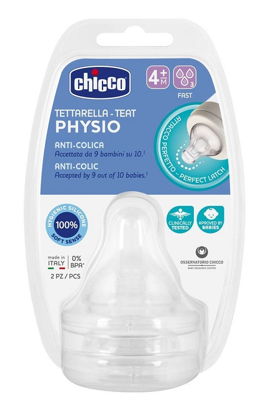 Chicco tettarella perfect 5 4m in silicone 3 fori 2 pezzi