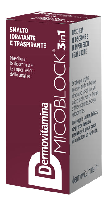 Dermovitamina micoblock 3 in 1 smalto idratante e traspirante bordeaux 5 ml