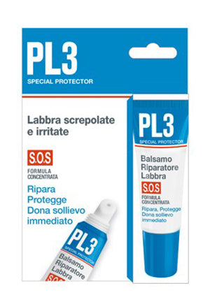 Pl3 balsamo riparatore labbra sos con astuccio 7,5 ml