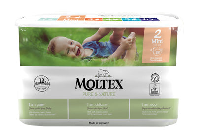 Pannolini moltex pure & nature mini 3-6 kg taglia 2 38 pezzi