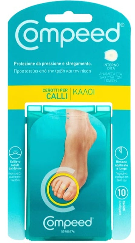 Apósitos Compeed para callos en el interior de los dedos 10 piezas.