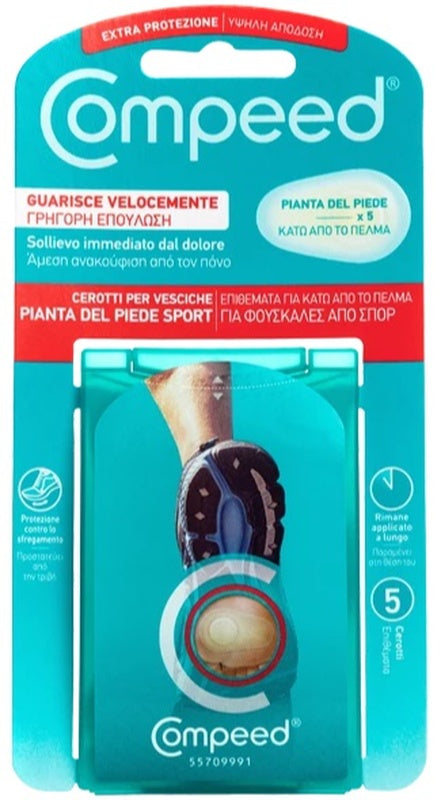 Compeed cerotti per vesciche pianta piede sport 5 pezzi