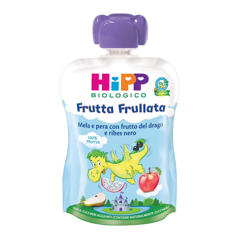 Hipp organic fruit puree dragon apple pear dragon fruit blackcurrant 90 g