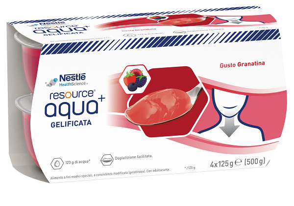 Resource aqua gelled water+grenada cup 6 4x125 g