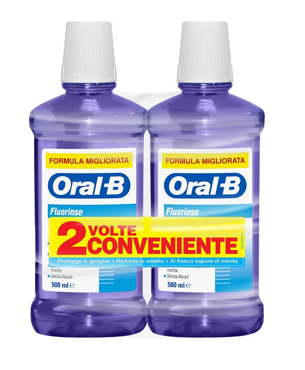 Oralb fluorinse anti-caries mouthwash 2 x 500 ml