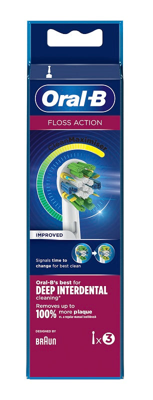 Oralb floss action eb25 testina per spazzolino elettrico 3 pezzi