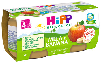 Hipp bio omogeneizzato mela/banana 2x80 g