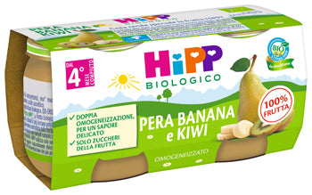 Hipp kiwi/plátano/pera ecológico homogeneizado 2x80 g