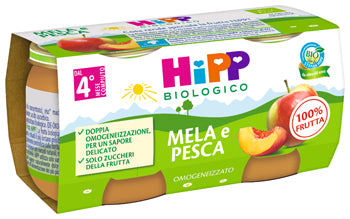 Hipp bio omogeneizzato mela/pesca 2 x 80 g