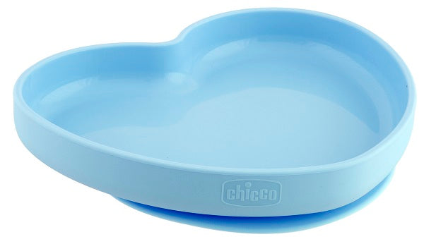 Chicco heart plate suction cup silicone blue