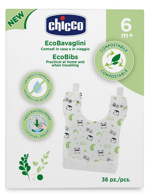 Chicco disposable compostable bibs 36 pieces