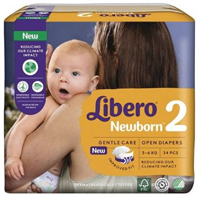 Libero newborn baby diaper size 2 3-6 34 pieces