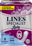 Lines Assorbenti per incontinenza lines specialist lady extra ipoallergenici 8 pezzi