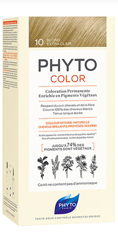 Phytocolor 10 very light blond extra milk 50 ml + cream 50 ml + mask 12 ml