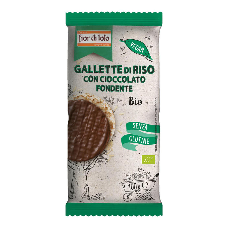 Fior di loto gallette di riso con cioccolato fondente 100 g