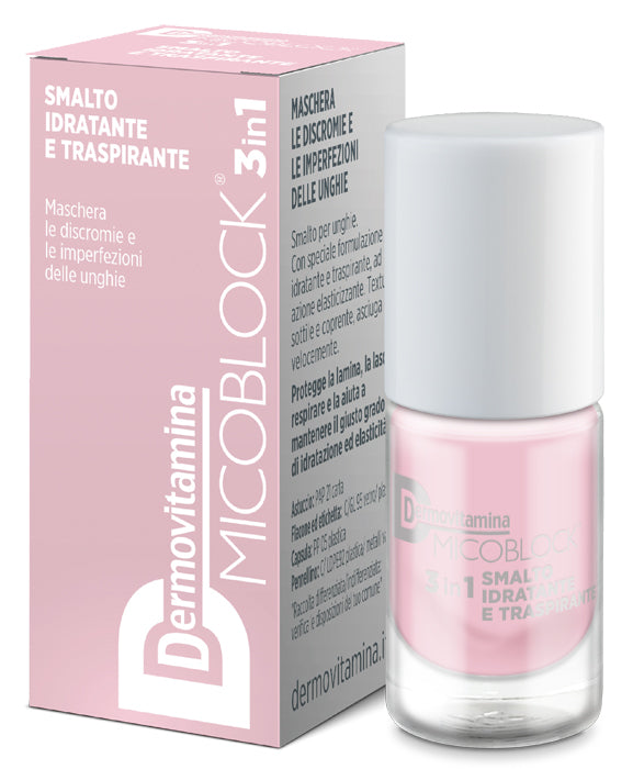 Dermovitamina micoblock 3 in 1 hydrating and breathable nail polish light pink 5 ml