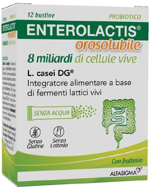 Enterolactis orosolubile 8 miliardi di cellule vive 12 bustine