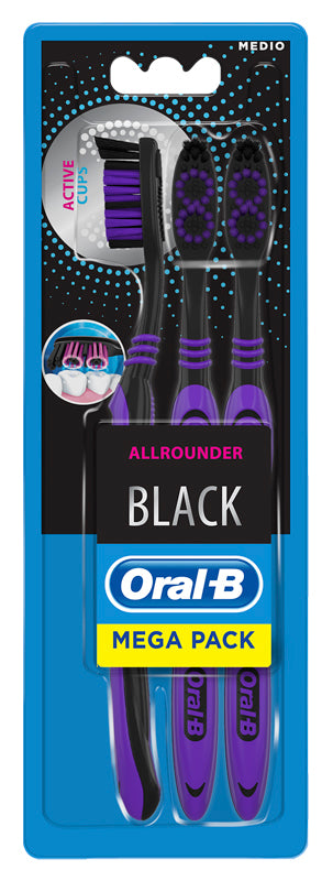 Oralb cepillo dental manual all rounder negro 3 piezas