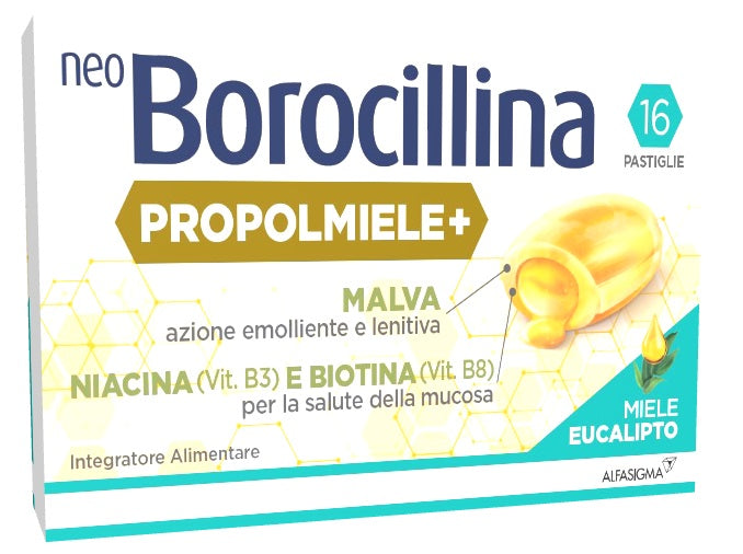 Neoborocillina propolmiele + honey/eucalyptus 16 tablets