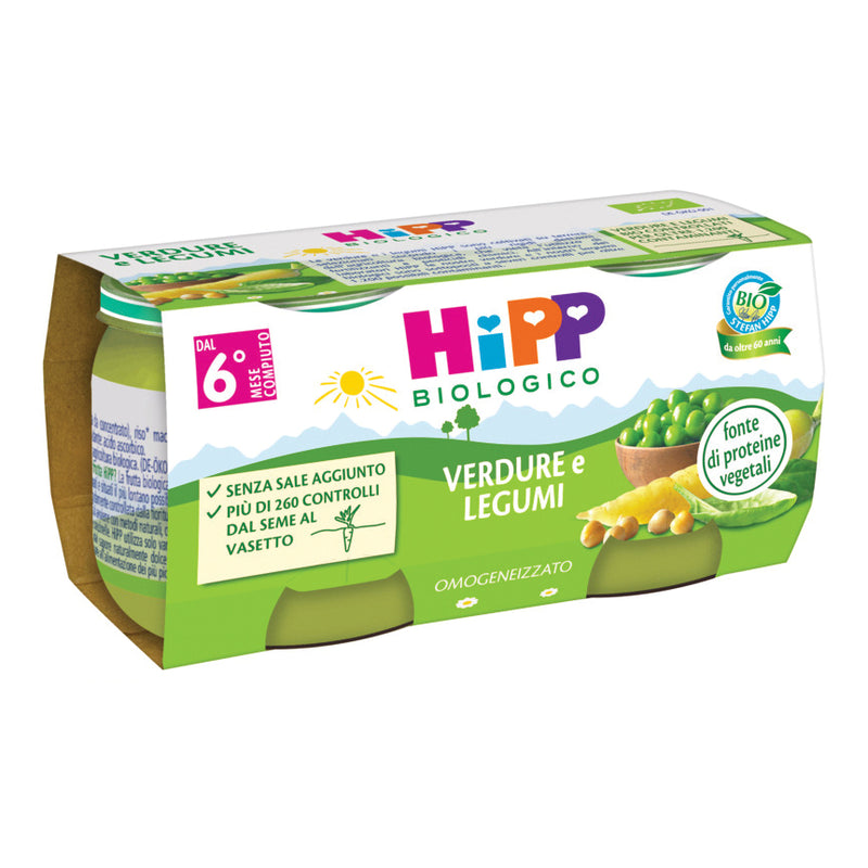 Hipp verduras/legumbres homogeneizadas ecológicas 2x80 g