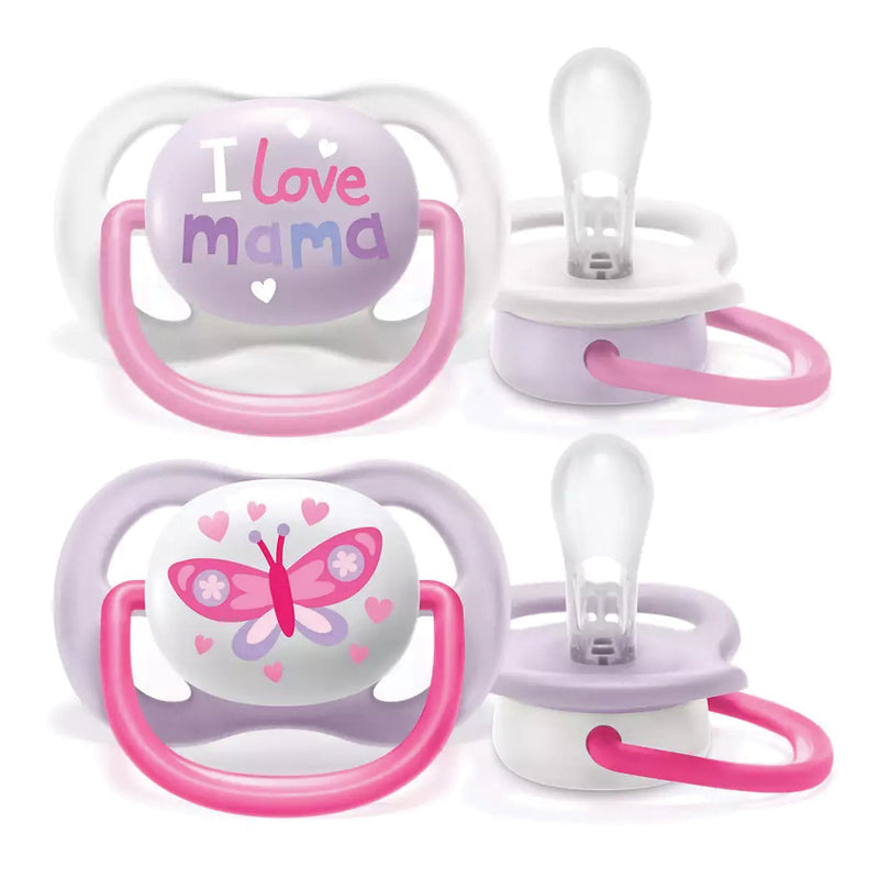 Avent ultra air mam/butterfly pacifier female 0-6 months 2 pieces