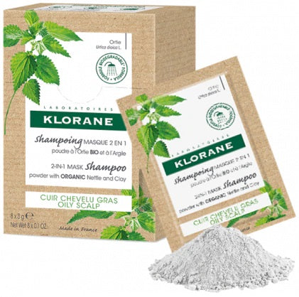 Klorane shampoo cleansing mask nettle powder 8 sachets 3 g