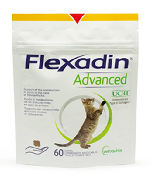 Flexadin advanced cat all sizes pack of 60 chewable palatable tablets