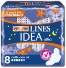 Lines Idea ultra notte assorbenti con ali - 8 pezzi