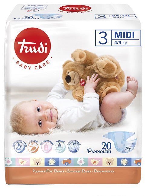 Trudi baby care diaper children midi 4/9 kg 20 pieces