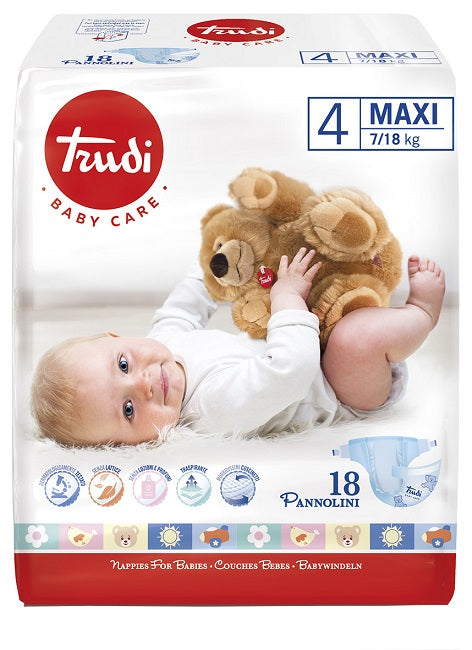 Trudi baby care pannolino bambini maxi 7/18 kg 18 pezzi