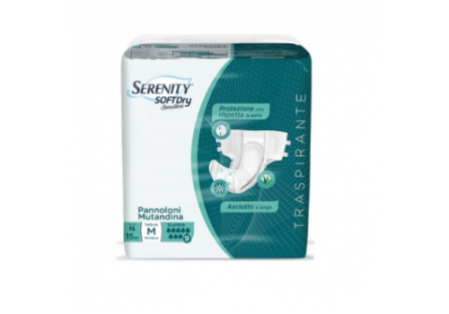 Serenity Soft Dry Sensitive pannolone mutandina super taglia M - 15 pezzi
