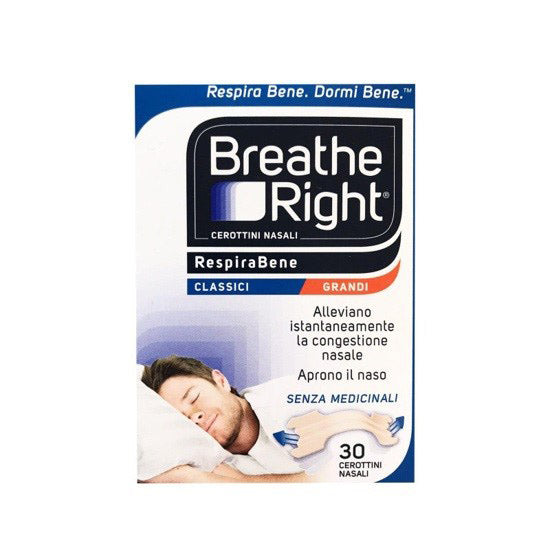 Cerotti nasali breathe right classici grandi 30 pezzi