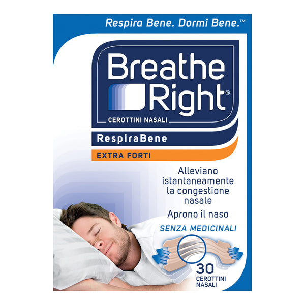 Cerotti nasali breathe right extra forte 30 pezzi