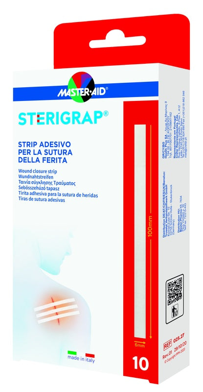 Master-aid sterigrap tira adhesiva sutura herida 100x6 mm 10 piezas