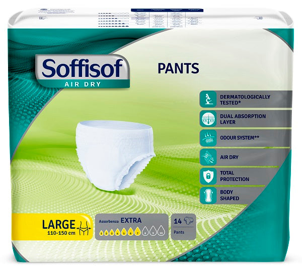 Soffisof air dry pants extra l diaper 14 pieces